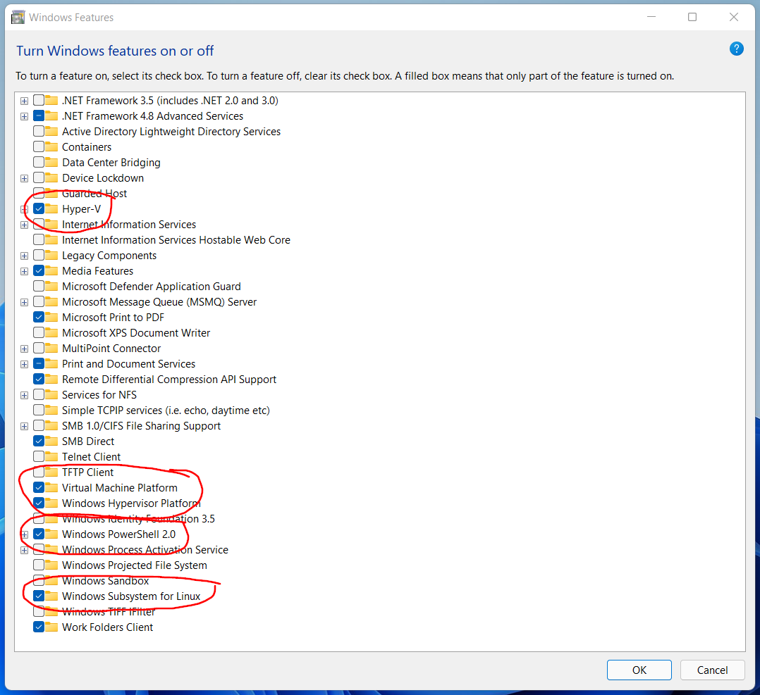 windows features
