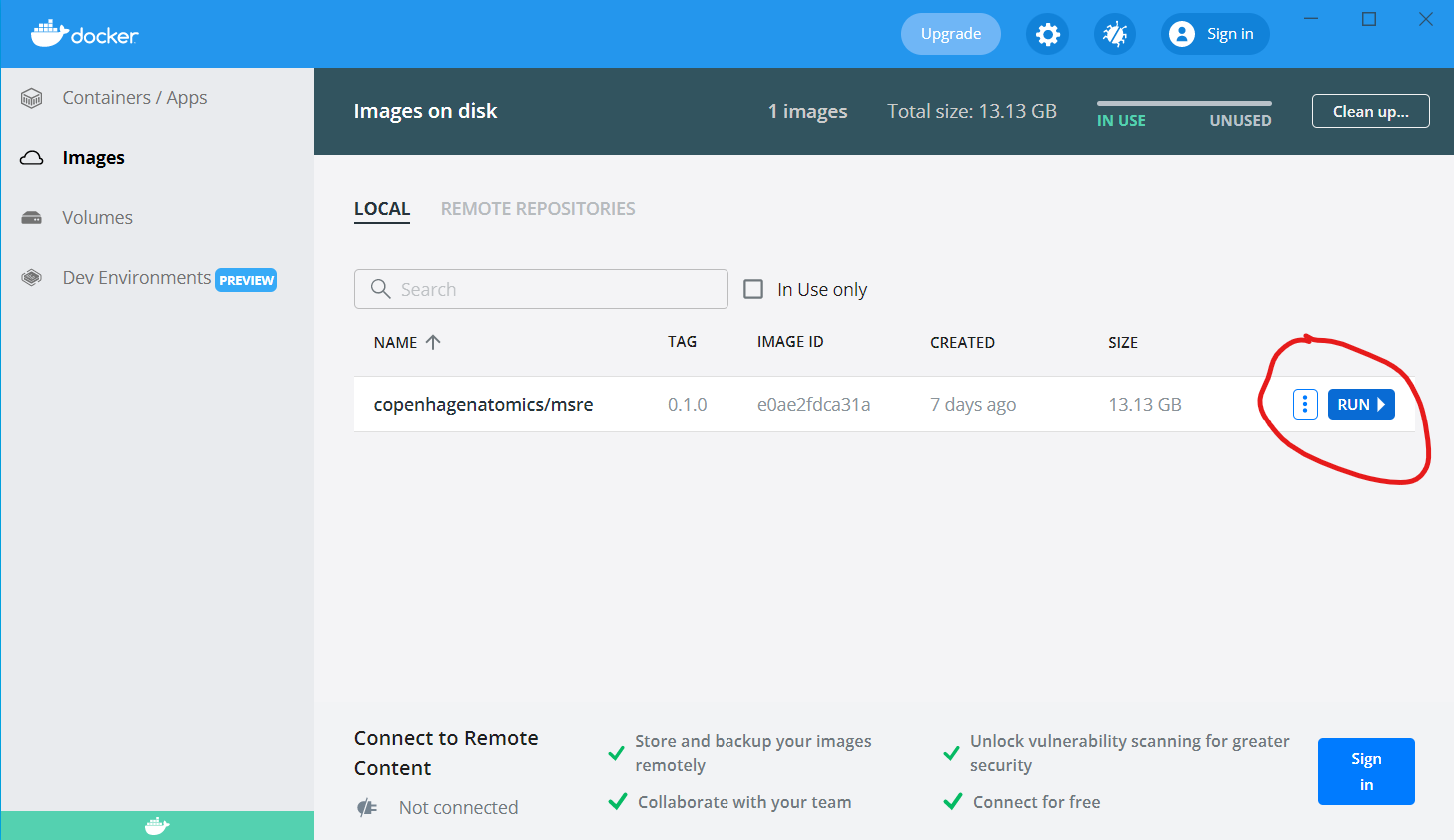 docker images